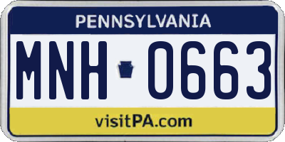 PA license plate MNH0663