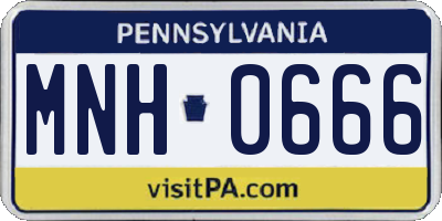 PA license plate MNH0666
