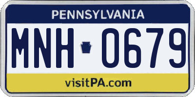 PA license plate MNH0679