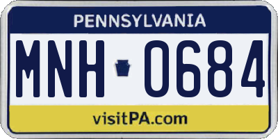 PA license plate MNH0684