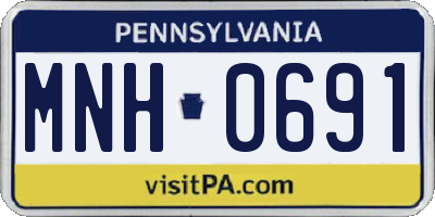 PA license plate MNH0691