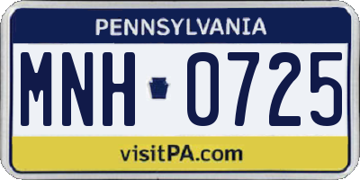 PA license plate MNH0725