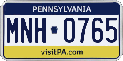 PA license plate MNH0765