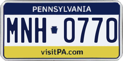 PA license plate MNH0770