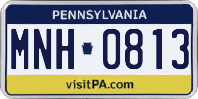 PA license plate MNH0813