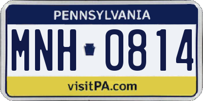 PA license plate MNH0814