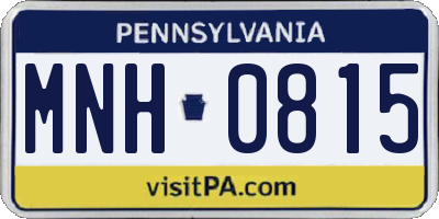 PA license plate MNH0815