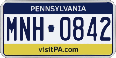 PA license plate MNH0842