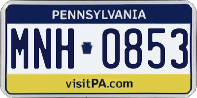 PA license plate MNH0853