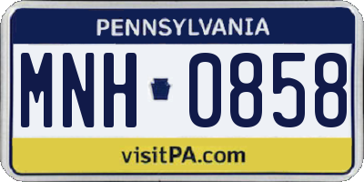 PA license plate MNH0858