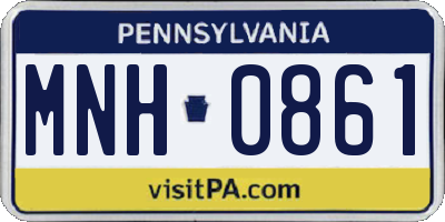 PA license plate MNH0861