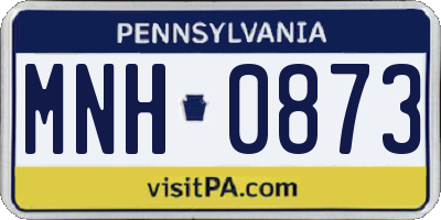PA license plate MNH0873