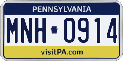 PA license plate MNH0914