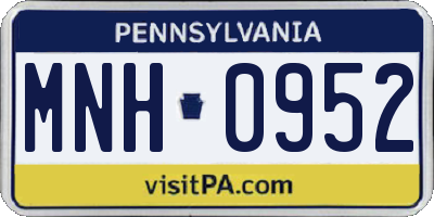 PA license plate MNH0952