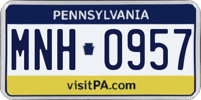 PA license plate MNH0957