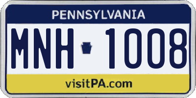PA license plate MNH1008