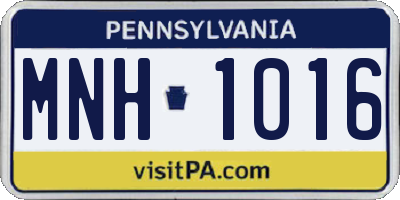 PA license plate MNH1016