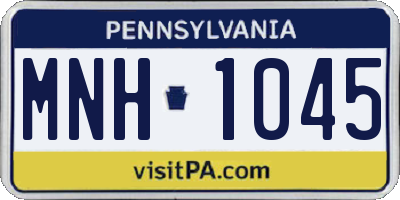 PA license plate MNH1045