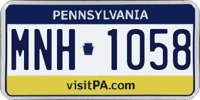 PA license plate MNH1058