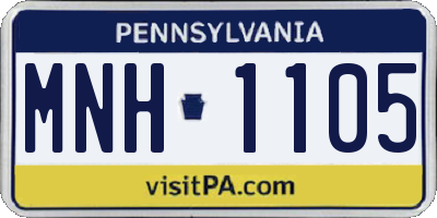 PA license plate MNH1105