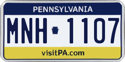 PA license plate MNH1107