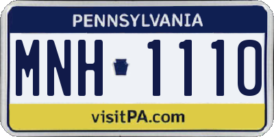PA license plate MNH1110