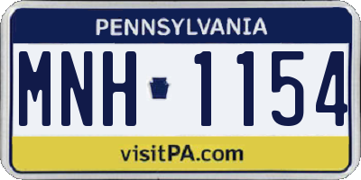 PA license plate MNH1154