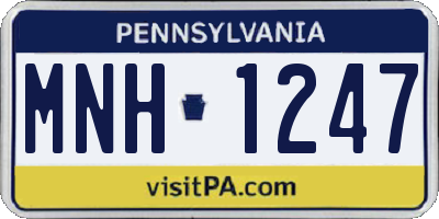 PA license plate MNH1247