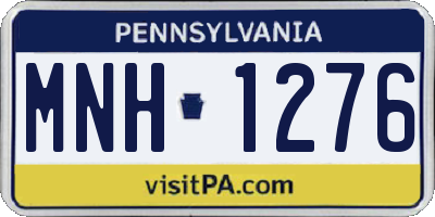 PA license plate MNH1276