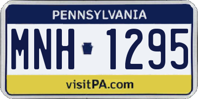 PA license plate MNH1295