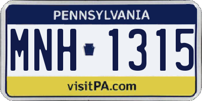 PA license plate MNH1315