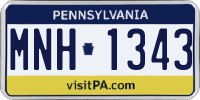 PA license plate MNH1343
