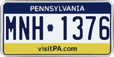 PA license plate MNH1376