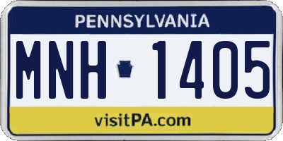 PA license plate MNH1405
