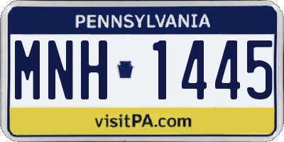 PA license plate MNH1445