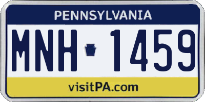 PA license plate MNH1459