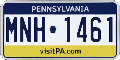PA license plate MNH1461