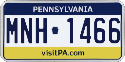 PA license plate MNH1466