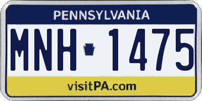 PA license plate MNH1475