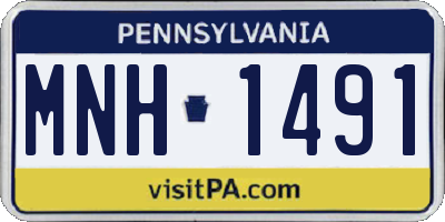PA license plate MNH1491
