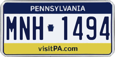 PA license plate MNH1494