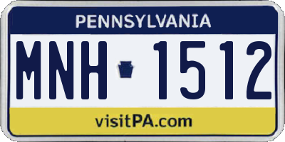 PA license plate MNH1512