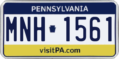 PA license plate MNH1561