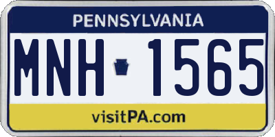 PA license plate MNH1565
