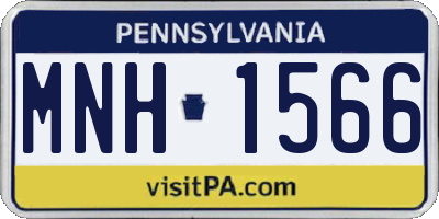 PA license plate MNH1566