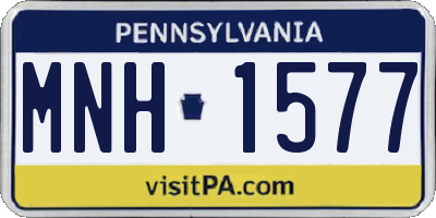 PA license plate MNH1577