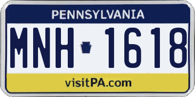 PA license plate MNH1618