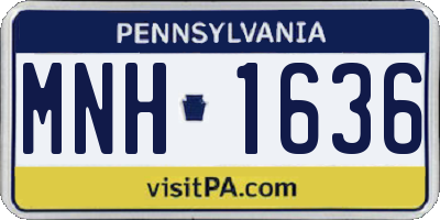 PA license plate MNH1636
