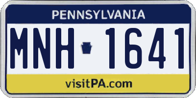 PA license plate MNH1641