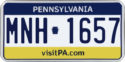 PA license plate MNH1657